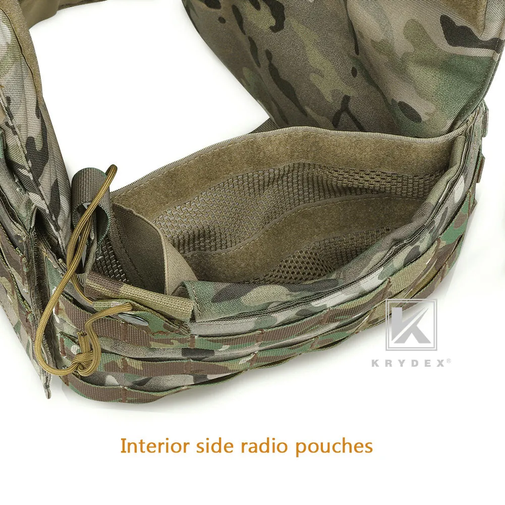 KRYDEX LBT-6094A Plate Carrier Molle Tactical Body Armor Combat Vest With Triple Magazine Pouch & Radio Pouch & General Purpose Utility Pouches