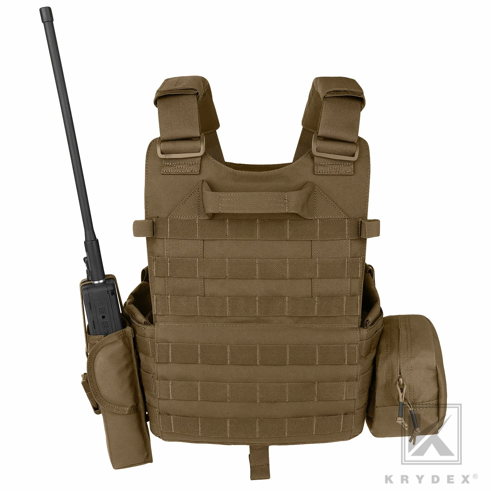 KRYDEX LBT-6094A Plate Carrier Molle Tactical Body Armor Combat Vest With Triple Magazine Pouch & Radio Pouch & General Purpose Utility Pouches