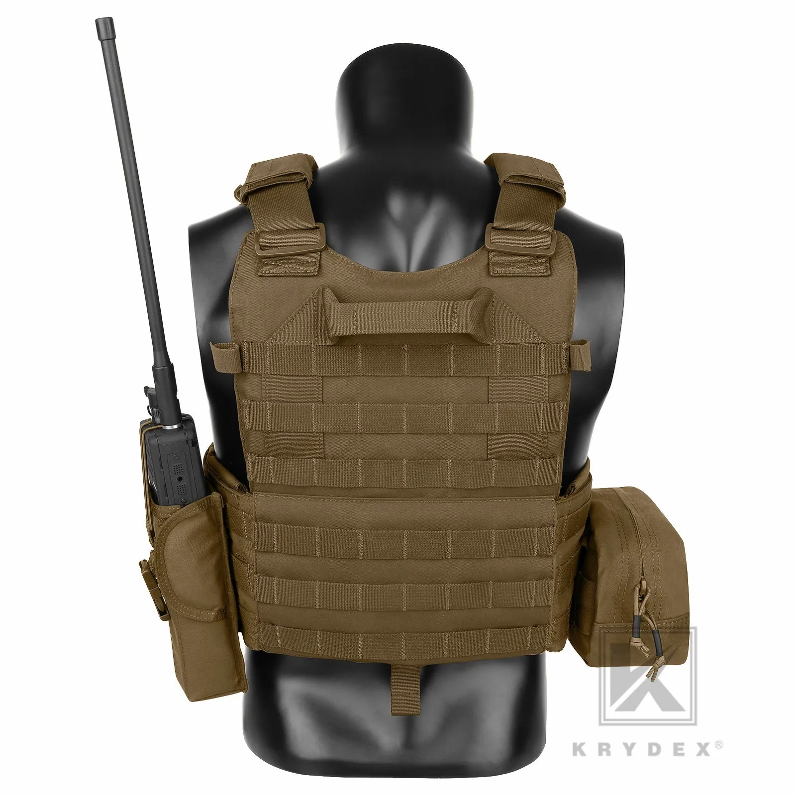 KRYDEX LBT-6094A Plate Carrier Molle Tactical Body Armor Combat Vest With Triple Magazine Pouch & Radio Pouch & General Purpose Utility Pouches
