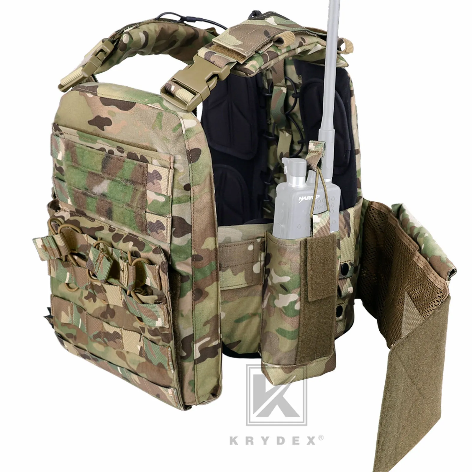 KRYDEX Tactical Plate Carrier Heavy Duty Modular MOLLE Vest