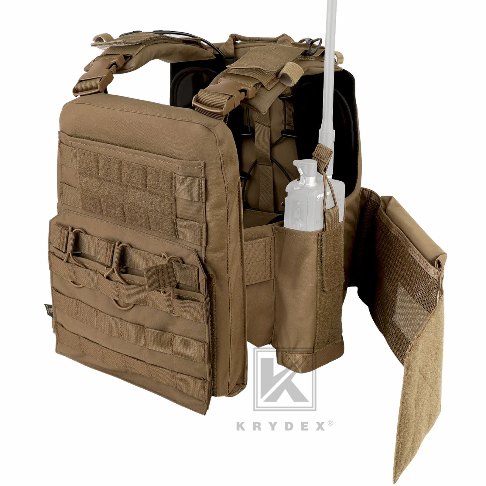 KRYDEX Tactical Plate Carrier Heavy Duty Modular MOLLE Vest