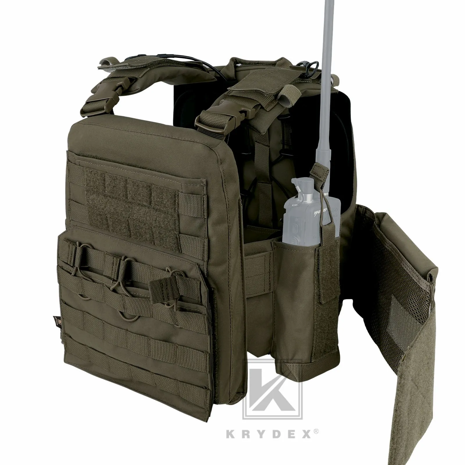 KRYDEX Tactical Plate Carrier Heavy Duty Modular MOLLE Vest