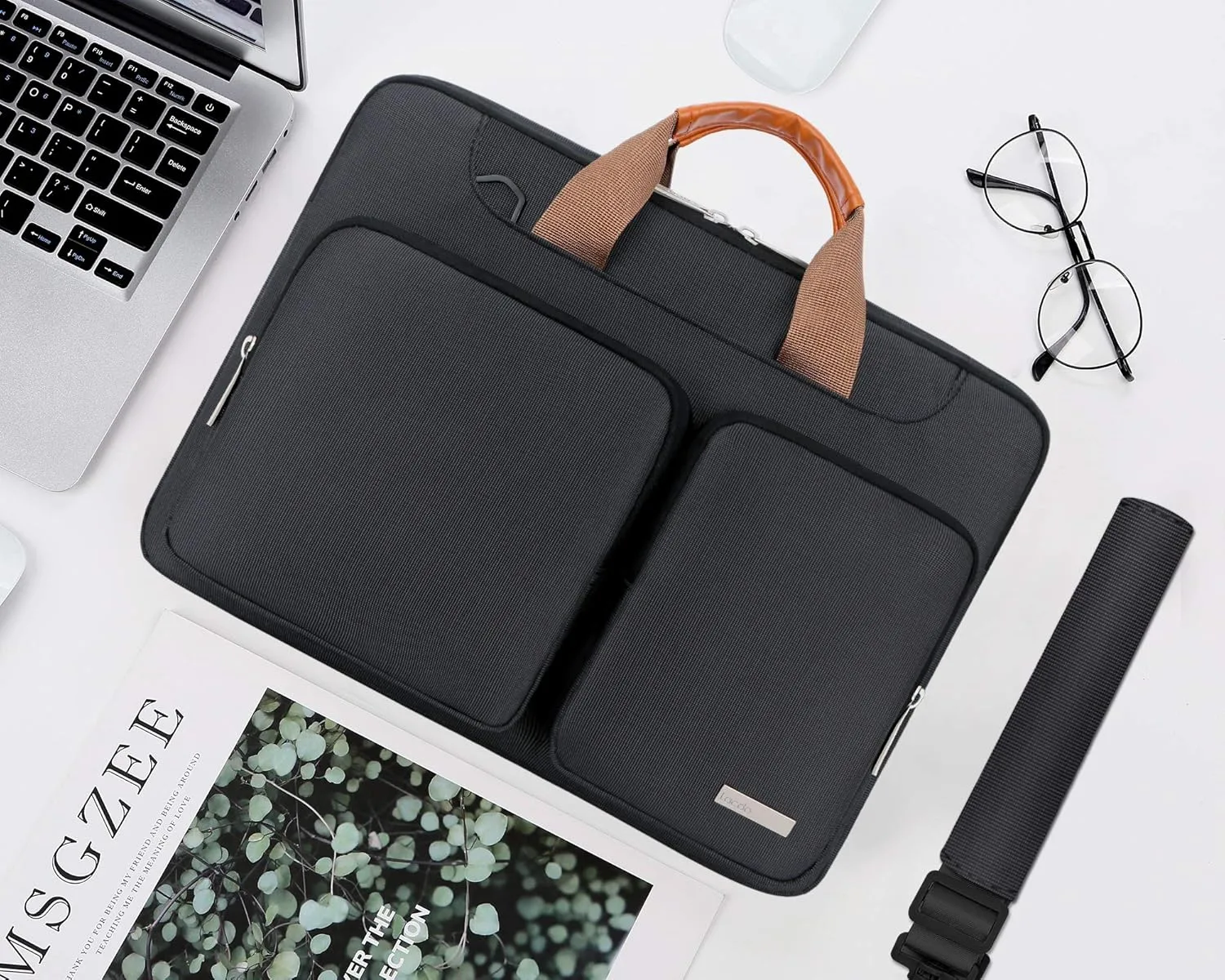 Lacdo 17 17.3 Inch Laptop Bag Women Men Sleeve Case for Dell/HP Envy/ASUS/Acer/Lenovo/LG/Razer Blade Pro 17/MacBook Pro 17, Computer Shoulder Messenger Bag Business Briefcase with Shoulder Strap,Black