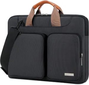 Lacdo 17 17.3 Inch Laptop Bag Women Men Sleeve Case for Dell/HP Envy/ASUS/Acer/Lenovo/LG/Razer Blade Pro 17/MacBook Pro 17, Computer Shoulder Messenger Bag Business Briefcase with Shoulder Strap,Black
