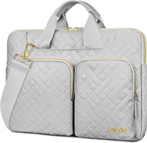 Lacdo 360° Protective Laptop Shoulder Bag, 15-15.6 inch Laptop Sleeve Case for Acer HP Dell ASUS Laptop, Acer Aspire, HP Pavilion, Dell Inspiron, IdeaPad,ASUS ZenBook Computer Bag, Space Gray
