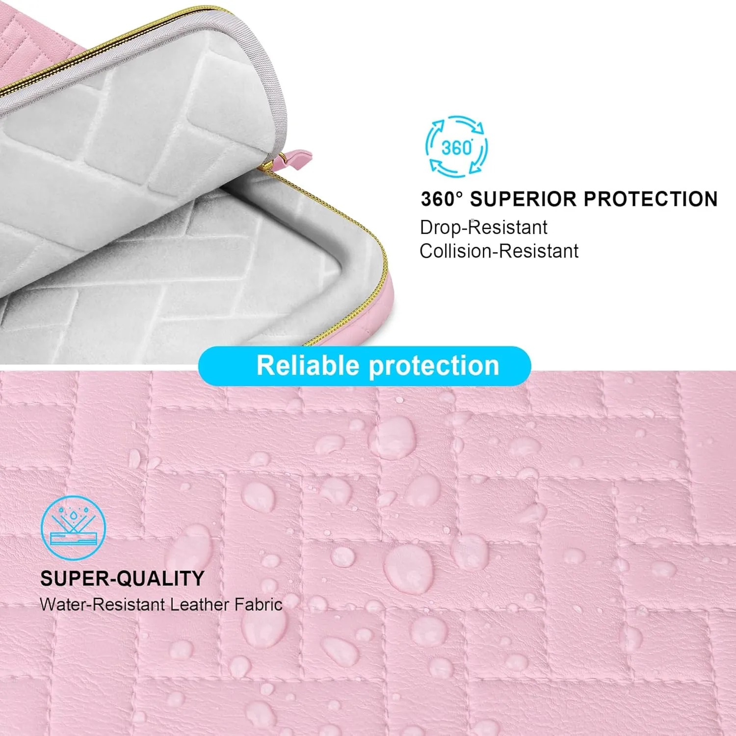 Lacdo 360° Protective Laptop Shoulder Bag for 15 inch New MacBook Air M4 A3241 2025, M3 A3114, M2 A2941 2024-2023, 15 inch MacBook Pro A1990 A1707, Dell XPS 15 Plus Computer Case Bag, Sakura Pink