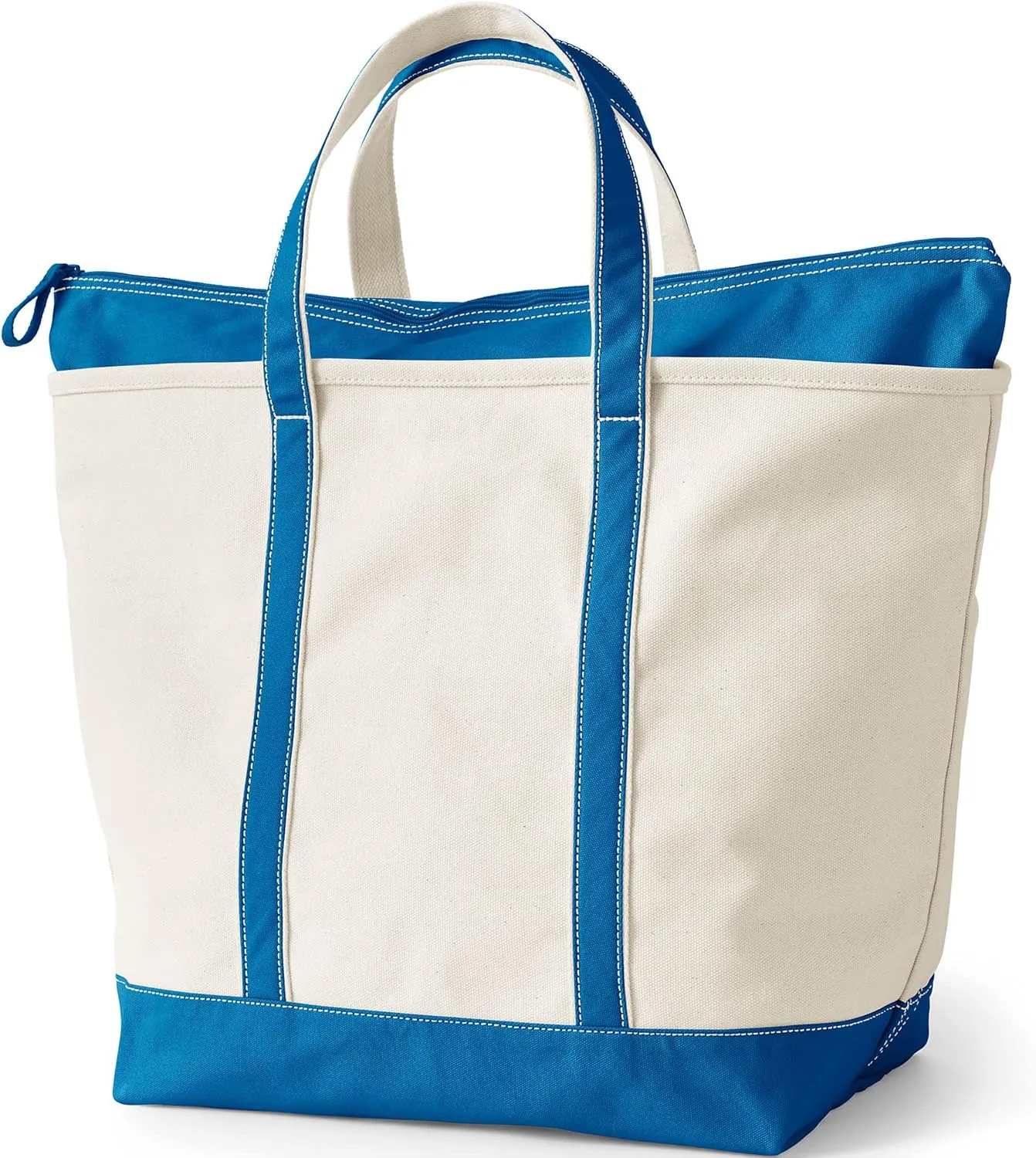 Lands' End Zip Top Canvas Tote Bag
