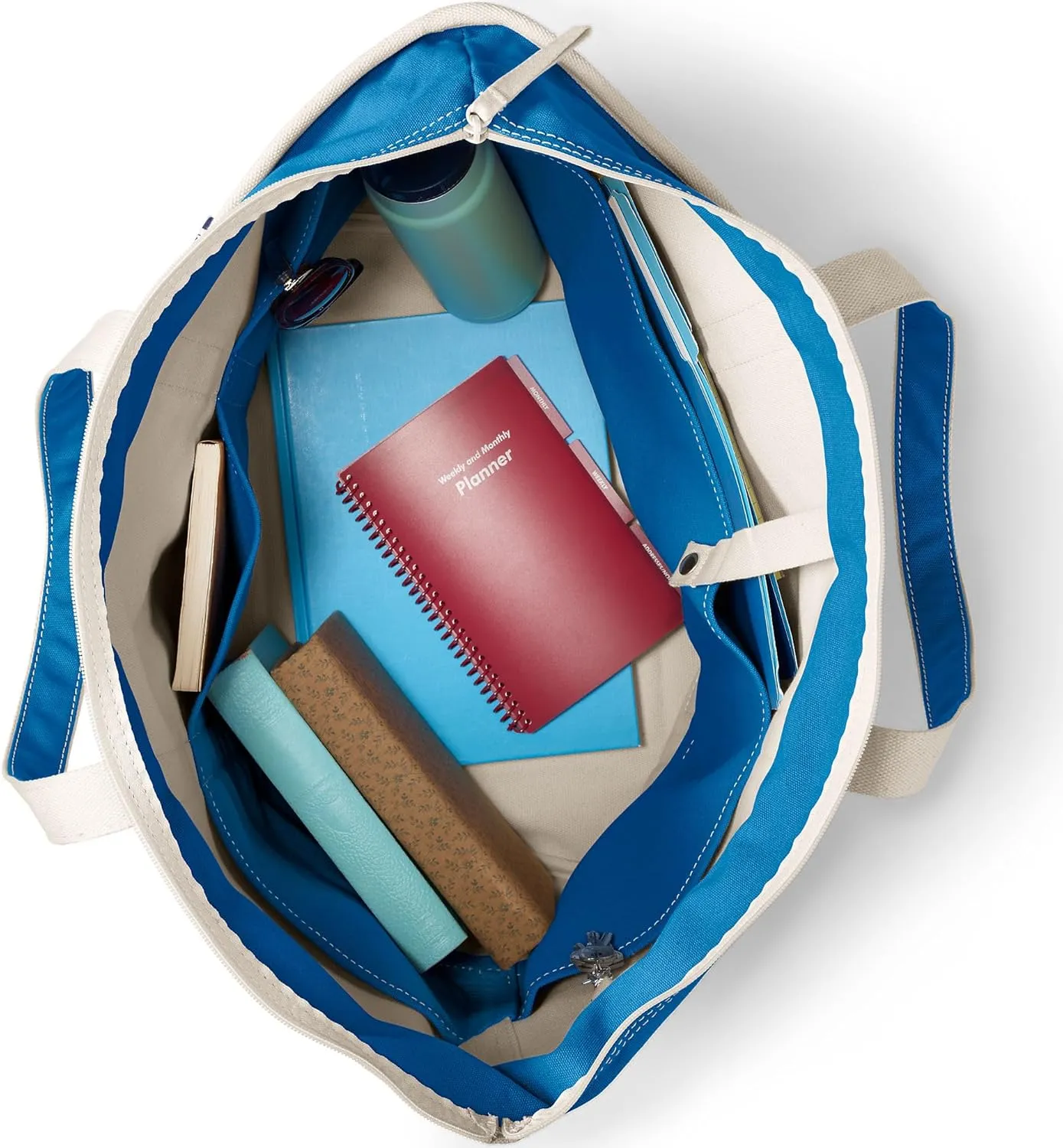 Lands' End Zip Top Canvas Tote Bag