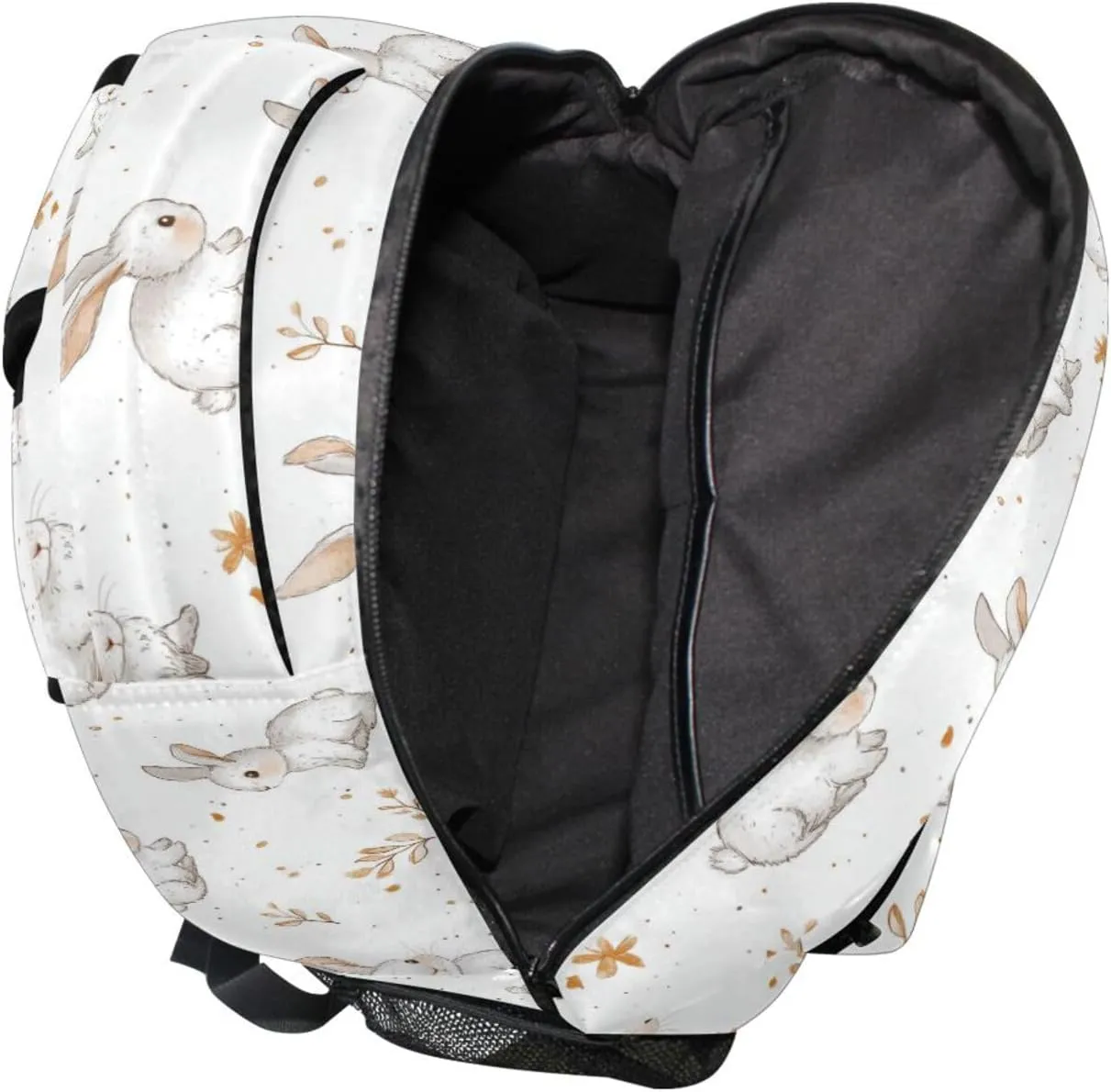 Laptop Backpack for Teens Boys Girls Waterproof Laptop Bookbag with Chest Strap for College Work Cartoon Sweet Lop-eared Rabbit White