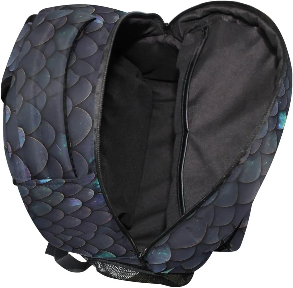 Laptop Backpack for Unisex Adult Fashion Personal Backpack with Chest Strap Gift Men & Women Black Scales Glittering