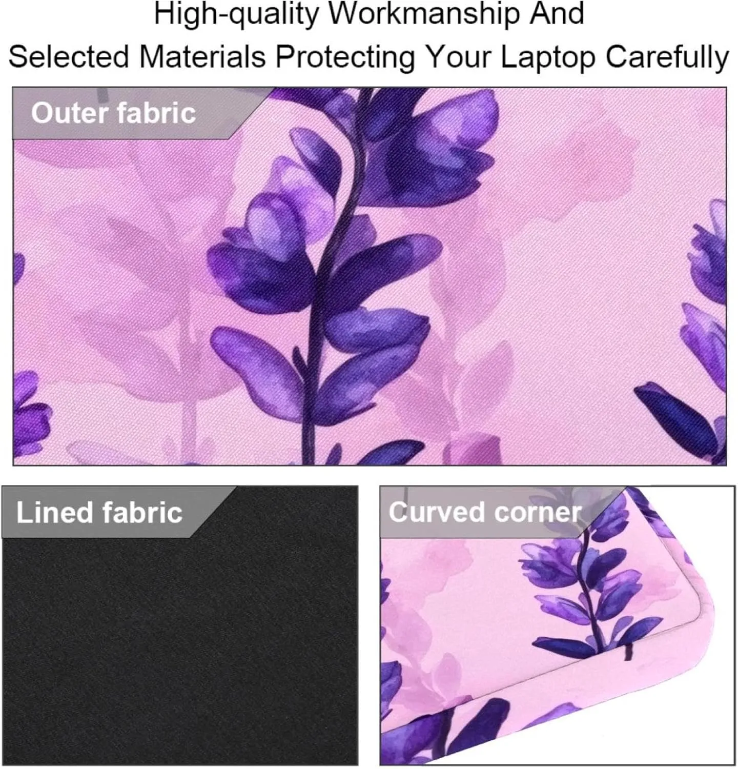 Laptop Bag Messenger Sleeve Watercolor Purple Butterflies on White Background Portable Tote Laptop Case Work Business Bag