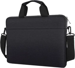 Laptop Case Shoulder Bag for 15.6 Inch Laptop Computer Chromebook, 16 Inch MacBook Pro A2485 A2141 A2780 A3403 A3186, Protective Polyester Computer Portable Bag Briefcase with Handle, Black