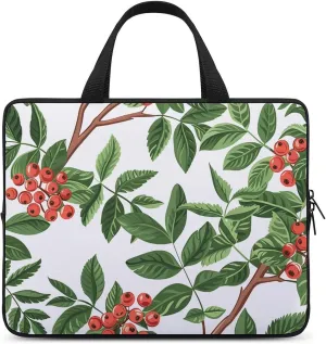 Laptop Shoulder Bag 13inch Laptop Bag Computer Bag Red Berry Art Messenger Bag for Unisex