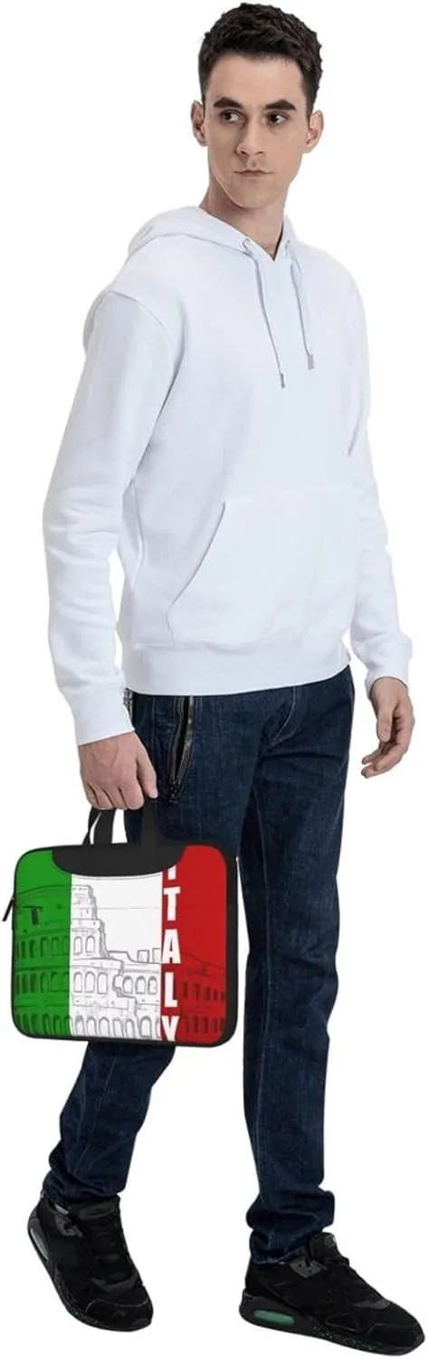 Laptop Shoulder Bag 14 inch Laptop Bag Computer Bag Roman Italian Flag Messenger Bag for Unisex