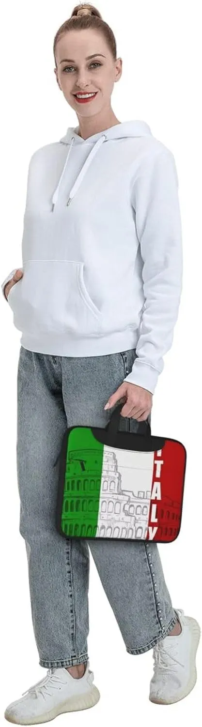 Laptop Shoulder Bag 14 inch Laptop Bag Computer Bag Roman Italian Flag Messenger Bag for Unisex