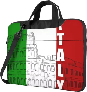 Laptop Shoulder Bag 14 inch Laptop Bag Computer Bag Roman Italian Flag Messenger Bag for Unisex