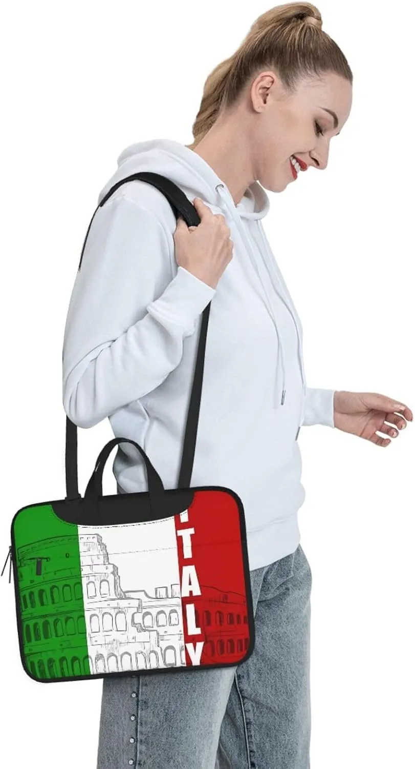 Laptop Shoulder Bag 14 inch Laptop Bag Computer Bag Roman Italian Flag Messenger Bag for Unisex