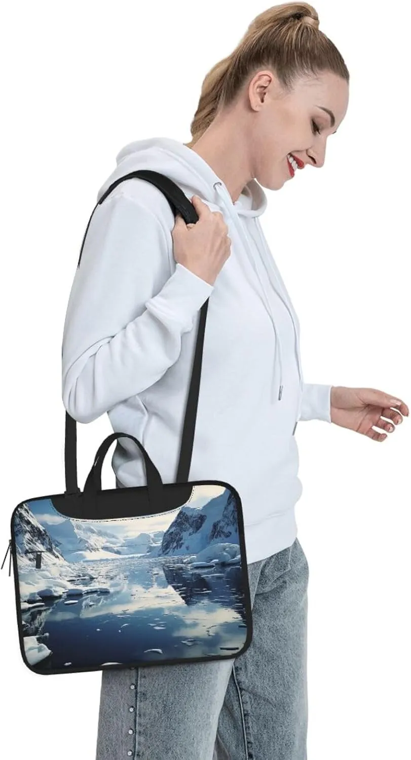 Laptop Shoulder Bag 14 inch Messenger Bag Antarctic Peninsula Laptop Bag Computer Bag for Men Women