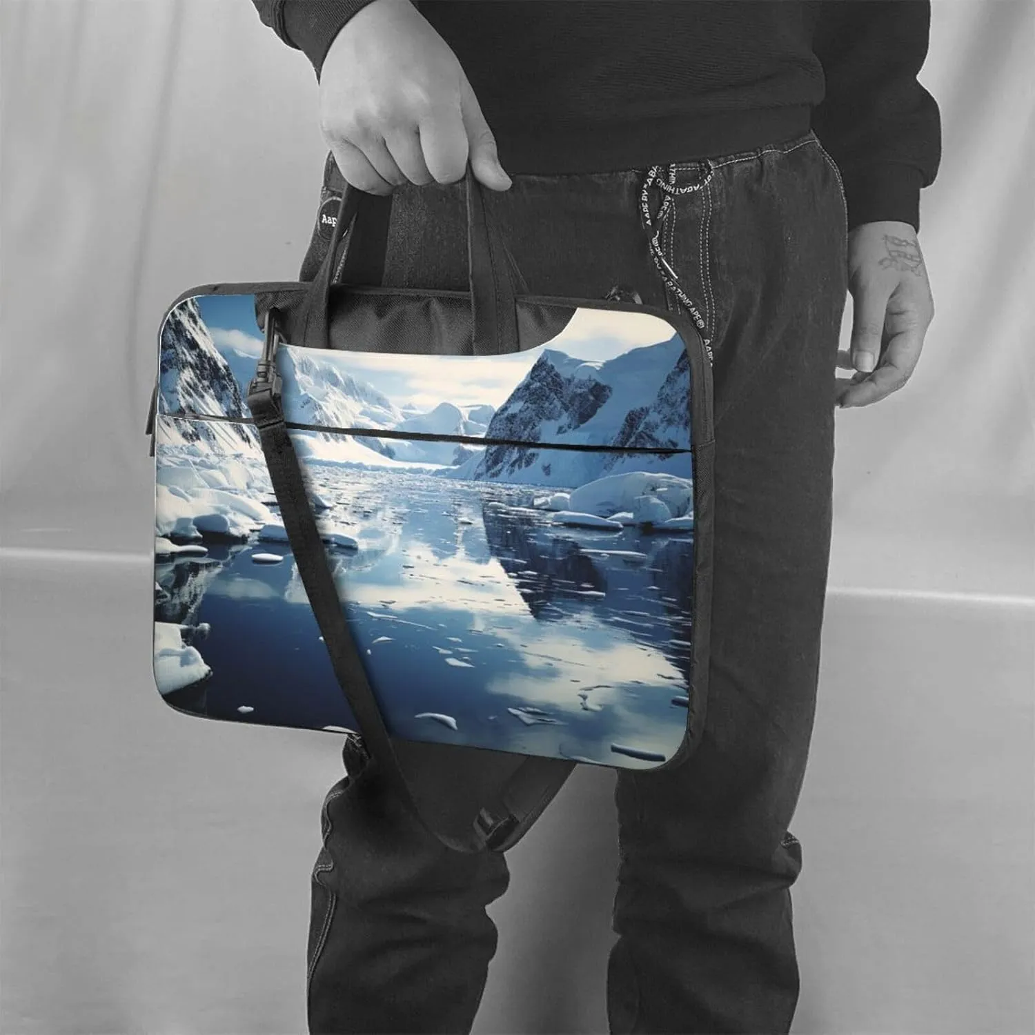 Laptop Shoulder Bag 14 inch Messenger Bag Antarctic Peninsula Laptop Bag Computer Bag for Men Women