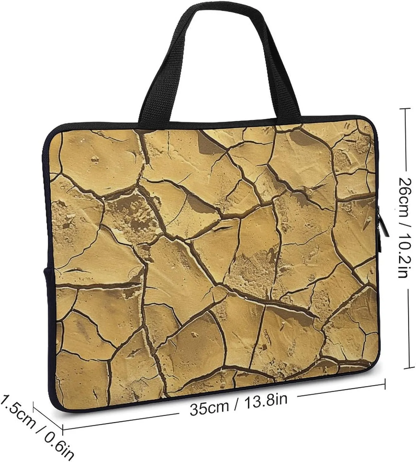 Laptop Shoulder Bag Laptop Bag Computer Bag Cracked Soil Surface Messenger Bag for Unisex