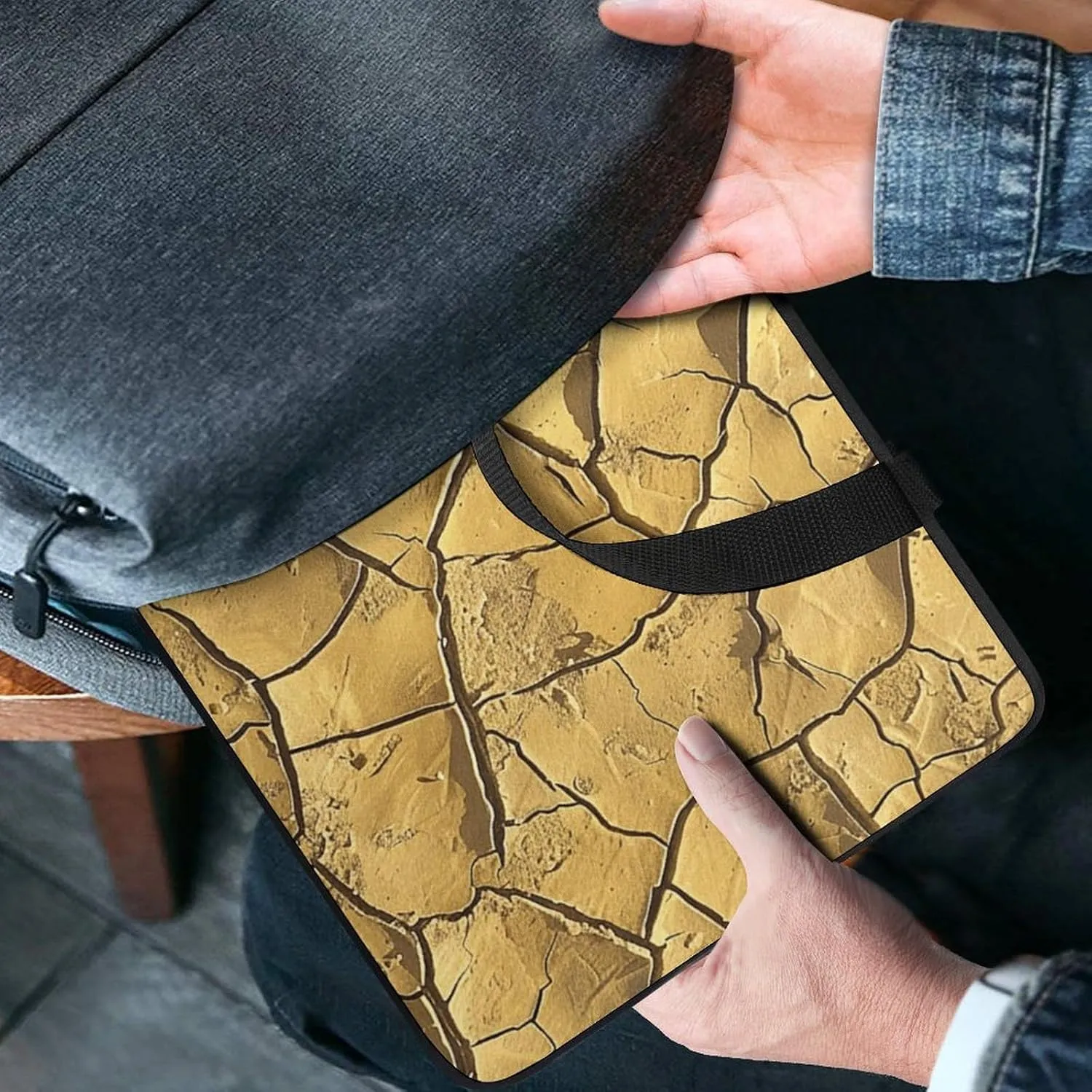 Laptop Shoulder Bag Laptop Bag Computer Bag Cracked Soil Surface Messenger Bag for Unisex