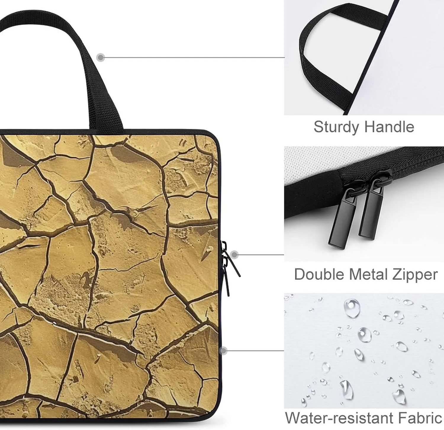 Laptop Shoulder Bag Laptop Bag Computer Bag Cracked Soil Surface Messenger Bag for Unisex