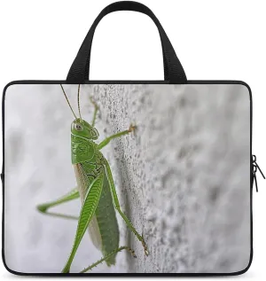 Laptop Shoulder Bag Laptop Bag Computer Bag Green Grasshopper Image Messenger Bag for Unisex