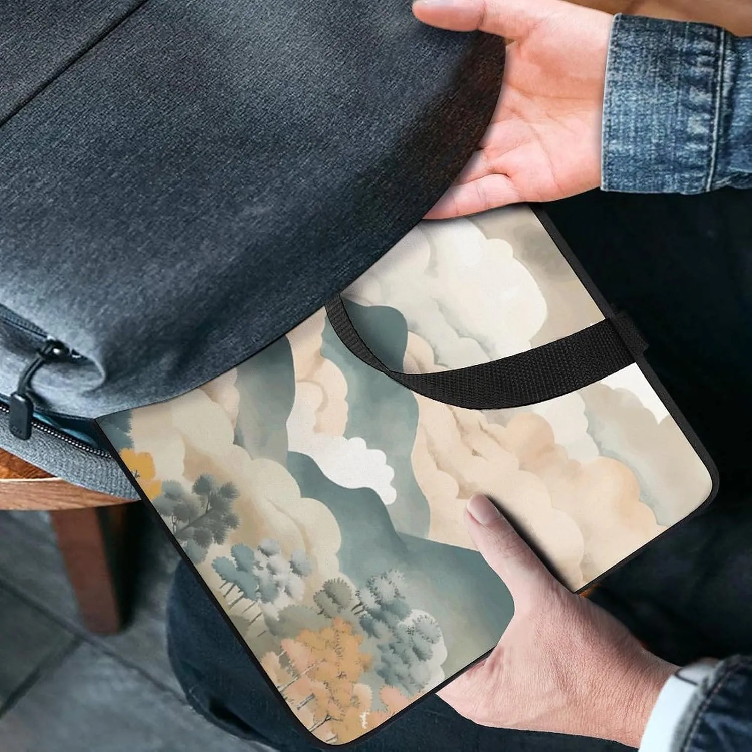 Laptop Shoulder Bag Laptop Bag Computer Bag Hand Drawn Diagram Messenger Bag for Unisex