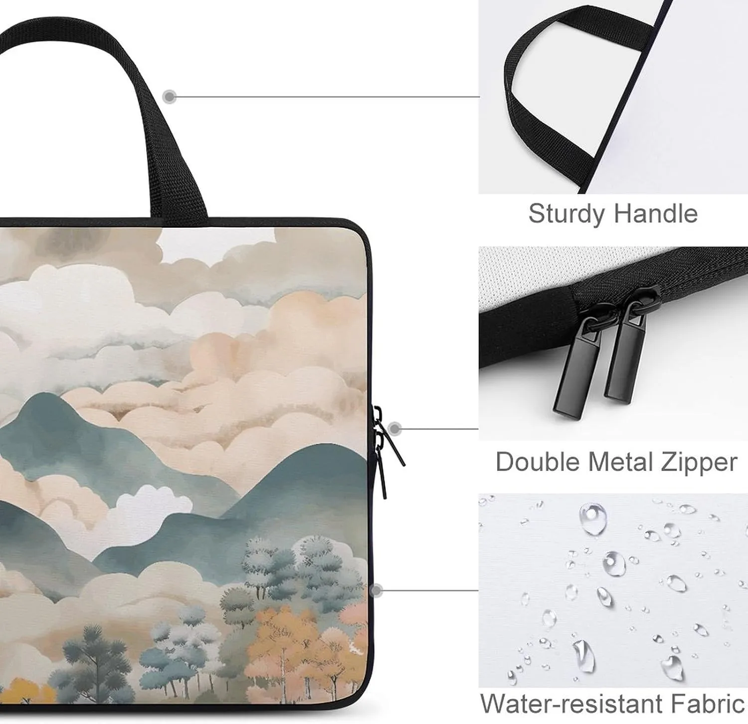 Laptop Shoulder Bag Laptop Bag Computer Bag Hand Drawn Diagram Messenger Bag for Unisex