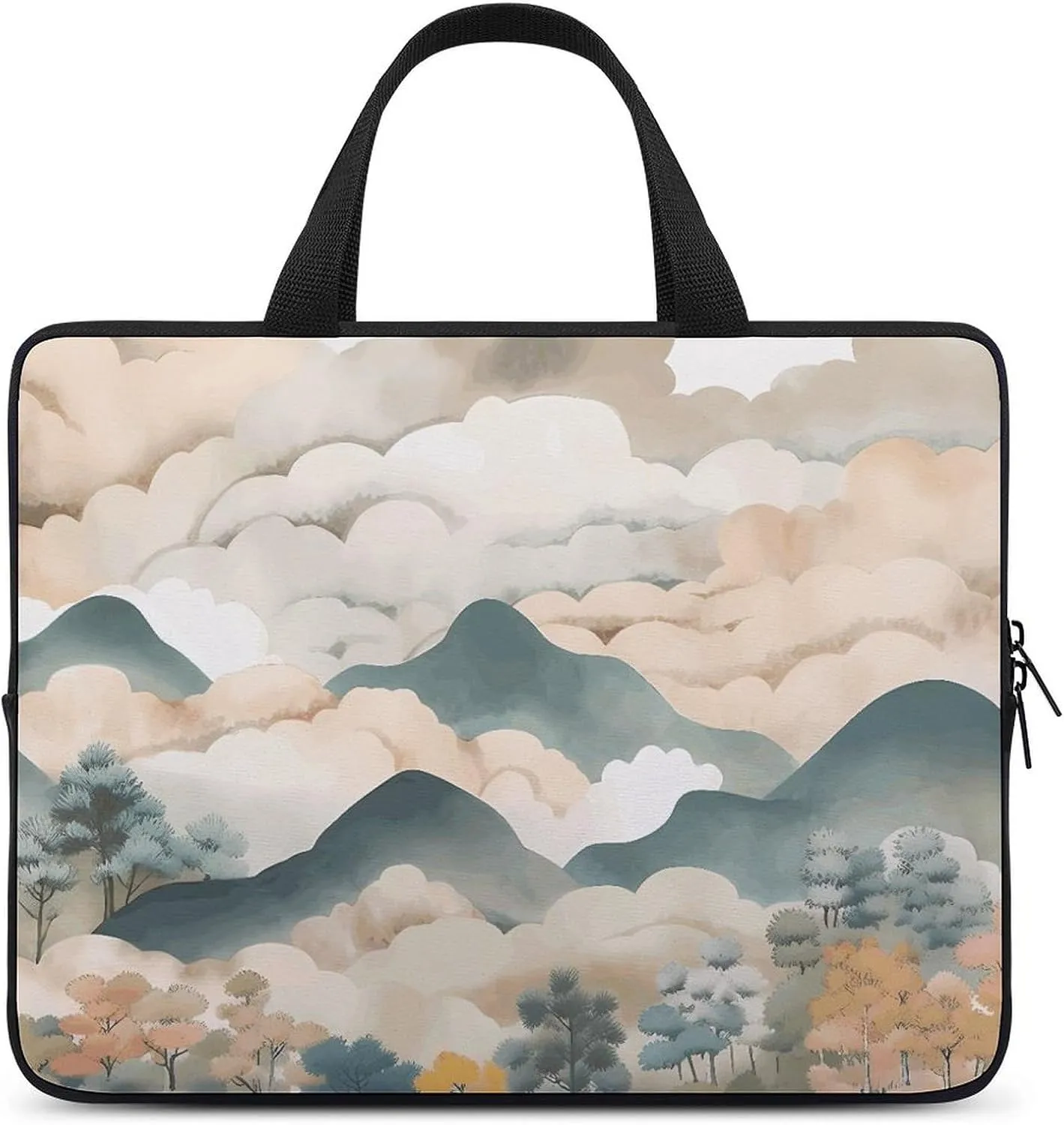 Laptop Shoulder Bag Laptop Bag Computer Bag Hand Drawn Diagram Messenger Bag for Unisex