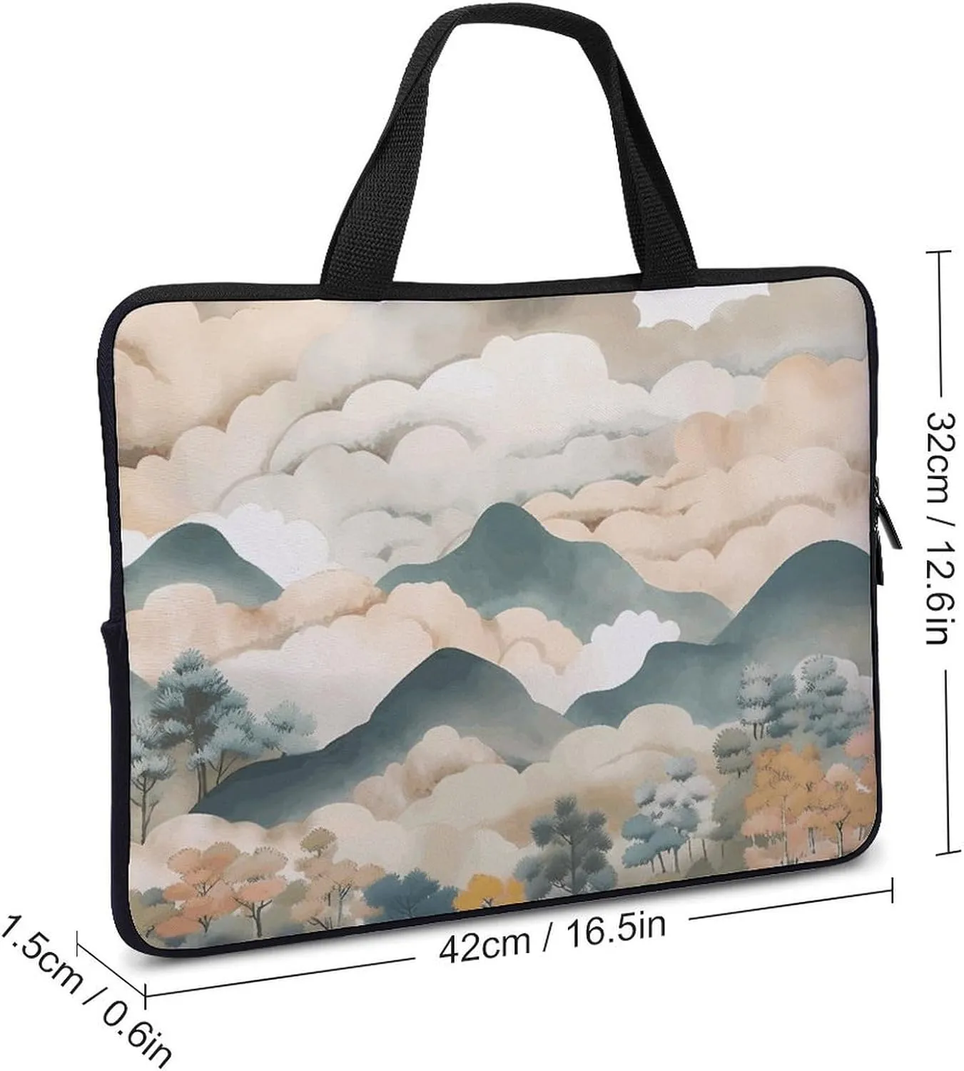 Laptop Shoulder Bag Laptop Bag Computer Bag Hand Drawn Diagram Messenger Bag for Unisex