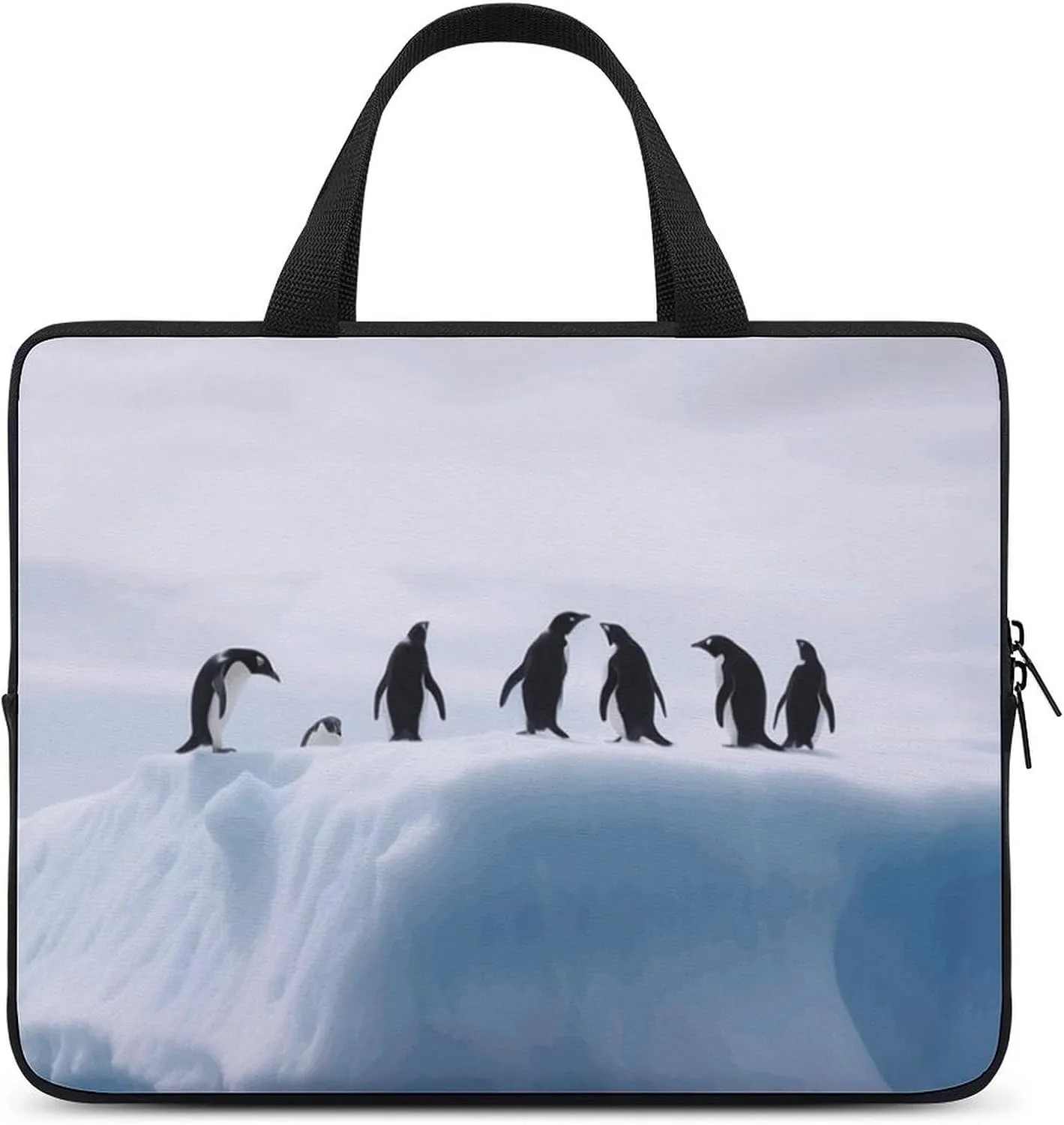 Laptop Shoulder Bag Laptop Bag Computer Bag Penguins on The Iceberg Messenger Bag for Unisex