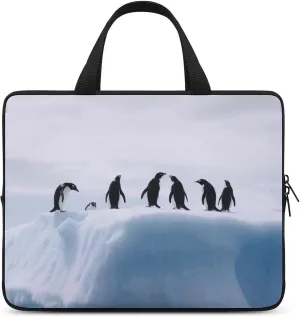 Laptop Shoulder Bag Laptop Bag Computer Bag Penguins on The Iceberg Messenger Bag for Unisex