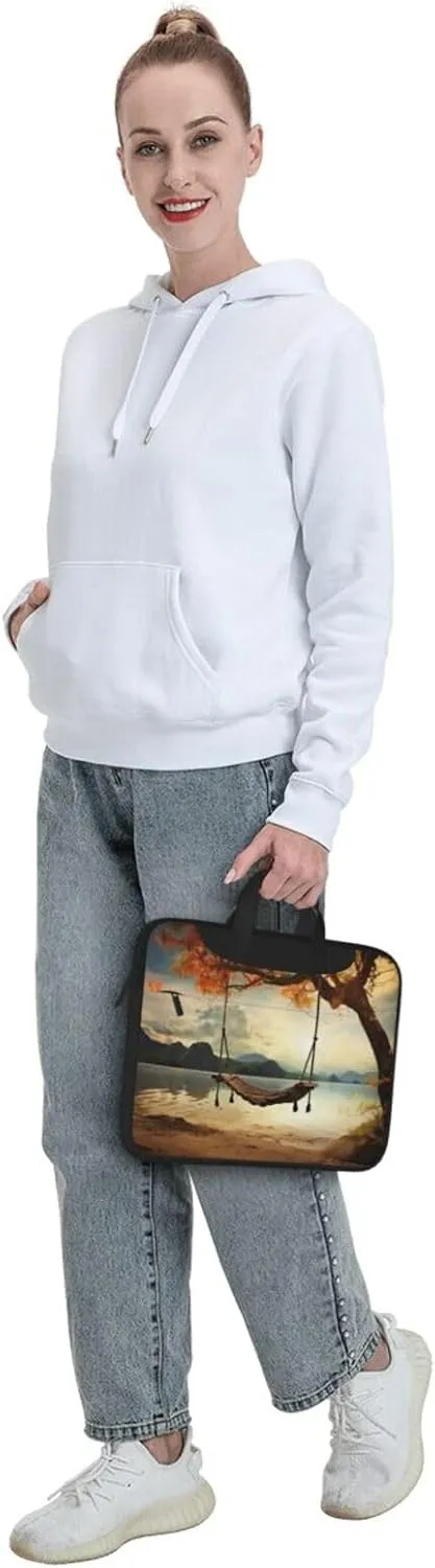 Laptop Shoulder Bag Messenger Bag Autumn Swing and Tree Laptop Bag Computer Bag for Men Women