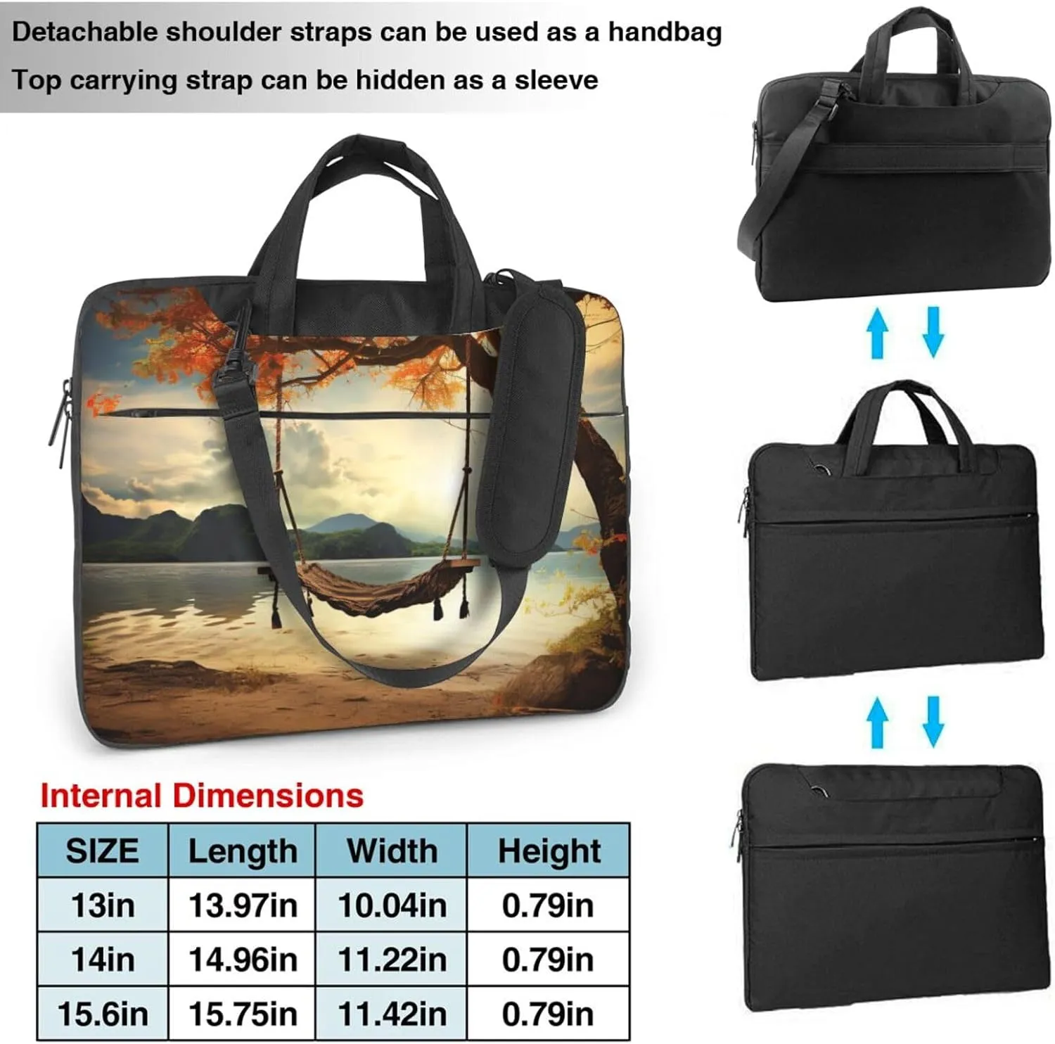 Laptop Shoulder Bag Messenger Bag Autumn Swing and Tree Laptop Bag Computer Bag for Men Women