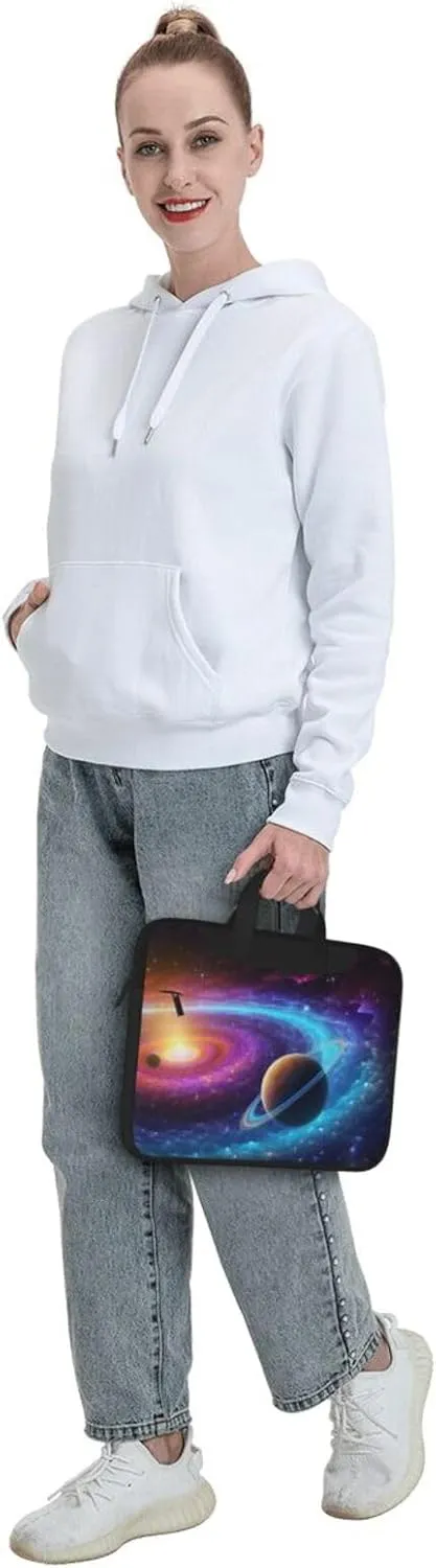Laptop Shoulder Bag Messenger Bag Colorful Solar System Laptop Bag Computer Bag for Men Women