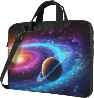 Laptop Shoulder Bag Messenger Bag Colorful Solar System Laptop Bag Computer Bag for Men Women