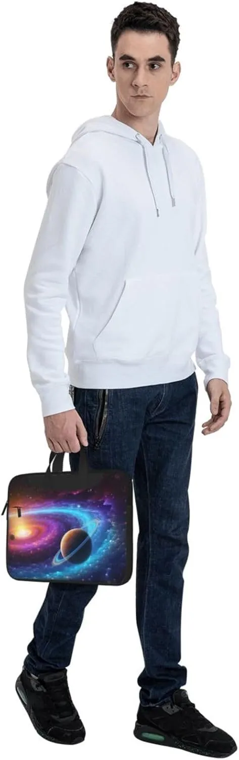 Laptop Shoulder Bag Messenger Bag Colorful Solar System Laptop Bag Computer Bag for Men Women