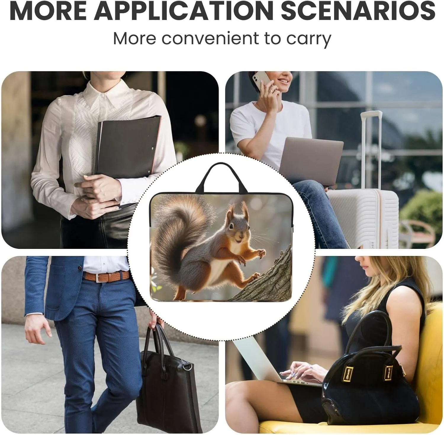 Laptop Shoulder Bag Messenger Bag Hand Drawn Giraffes Laptop Bag Computer Bag for Men Women