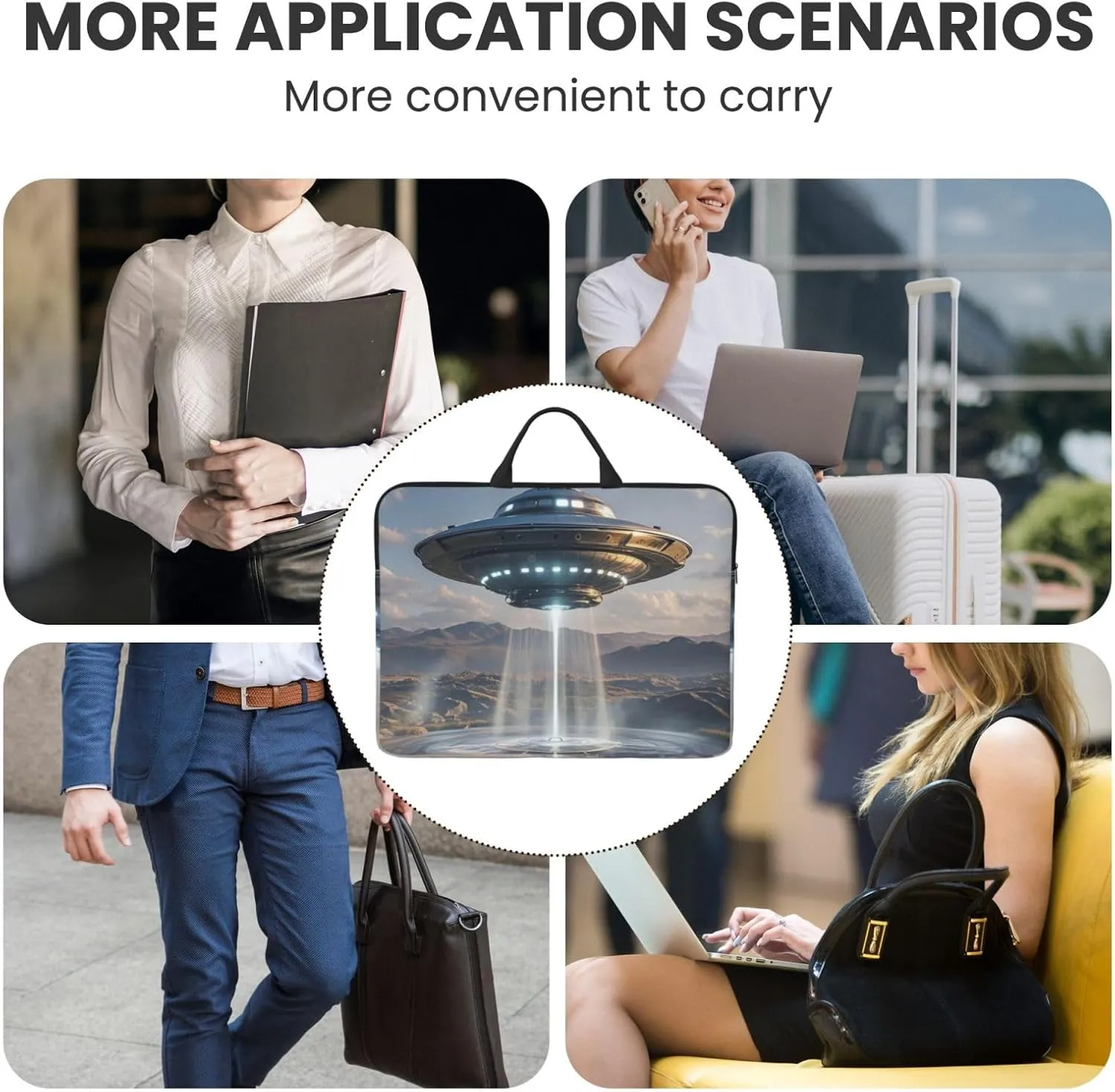 Laptop Shoulder Bag Messenger Bag Wild Elk silhouette Laptop Bag Computer Bag for Men Women