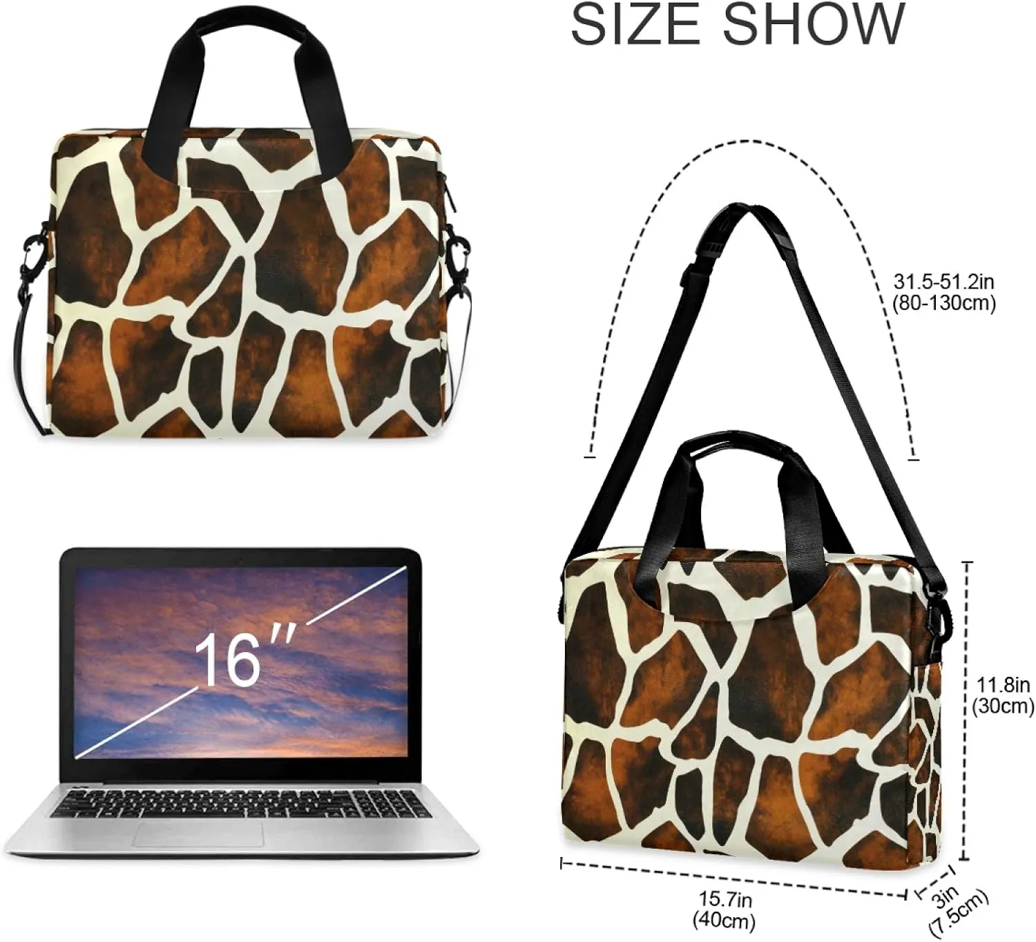 Laptop Shoulder Bag Portable Laptop Sleeve Case for 14/15.6/16in Notebook Computer Messenger Bag Women Men Briefcase