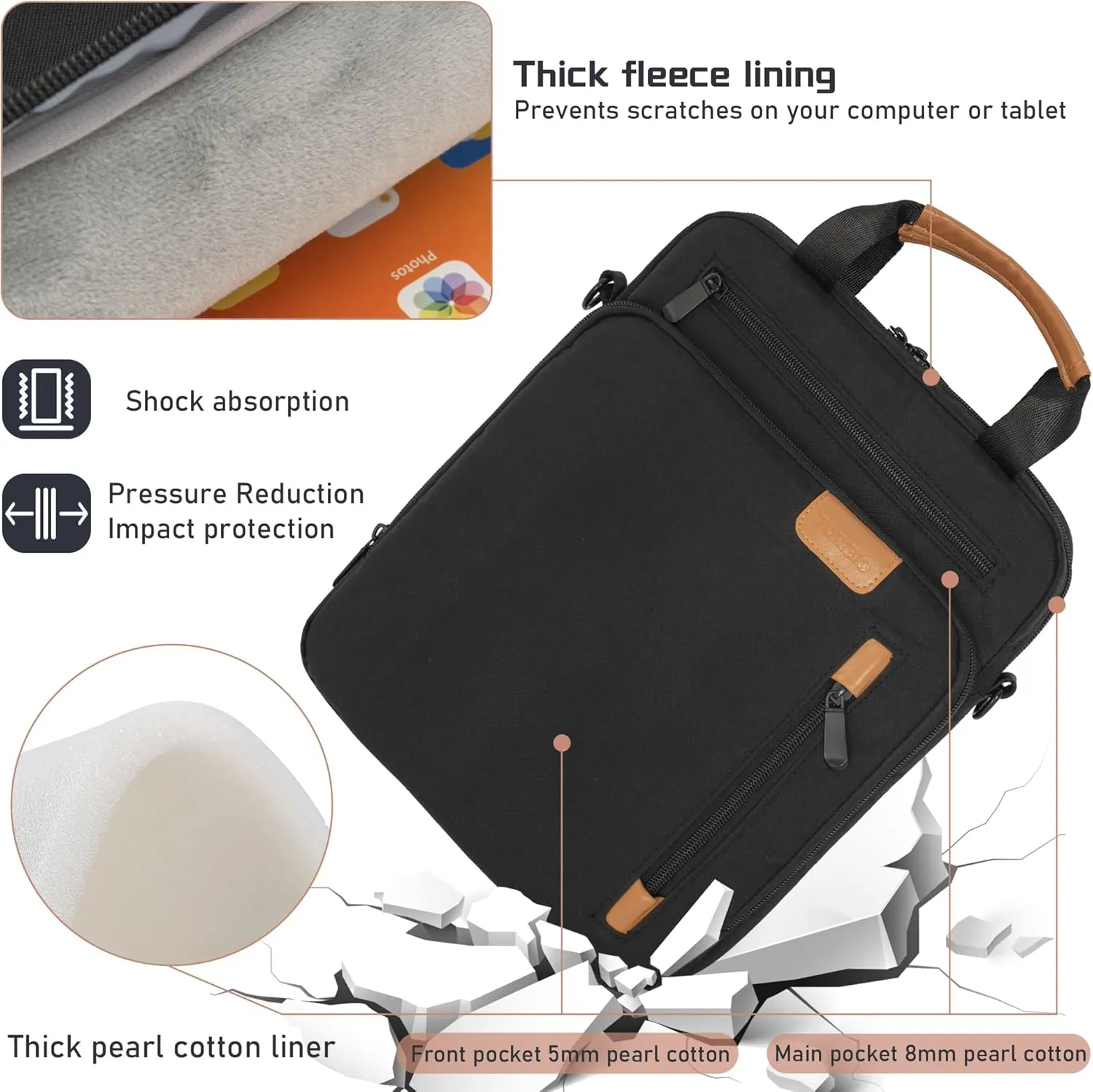 Laptop Sleeve Bag,Padded Protective Travel Carrying Case for 15 inch MacBook Air M3/A3114 2024, M2/A2941 2023 2025,Dell XPS 15 Plus,15 Inch Surface Laptop 7/6/5/4/3,Galaxy Tab S9 Utra 14.6"