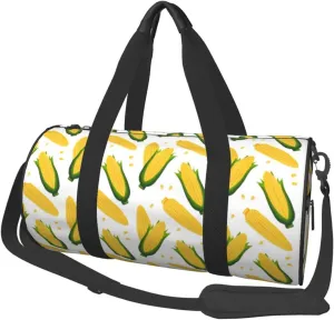 Large Duffle Bag for Travel - Corn On The Cob Gym Bag for Women Men, Foldable Travel Bags for Women Men with Zippered Multiple Pockets
