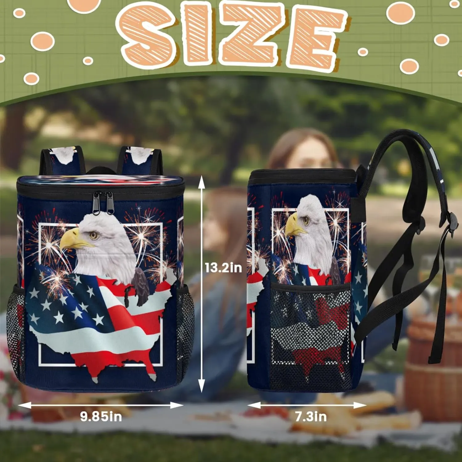 Large Insulated Cooler Backpack, Leak Proof Backpack 30 Cans, Cooler Bag for 12h Hot/Cold Retention