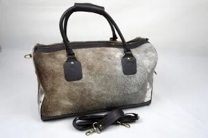LARGE Natural COWHIDE Duffel Bag Real Hair On Leather TRAVEL Bag Original Cow Skin Luggage Bag | DB37