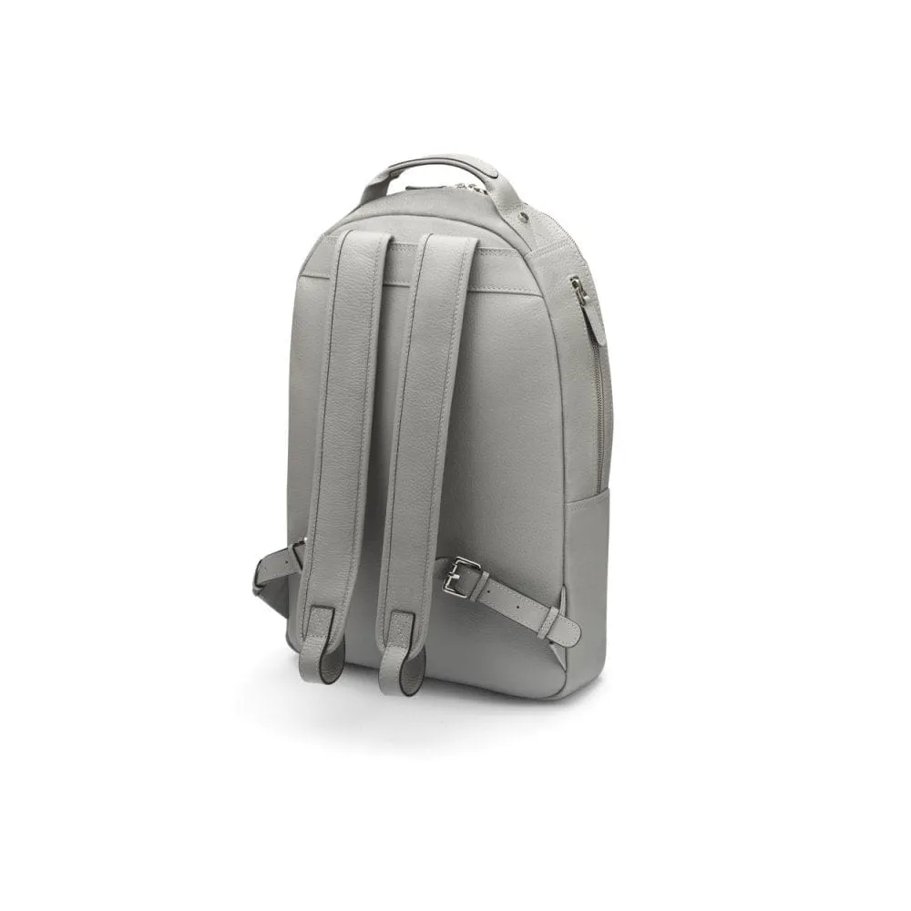 Leather 15" Laptop Backpack, Cambridge - Grey