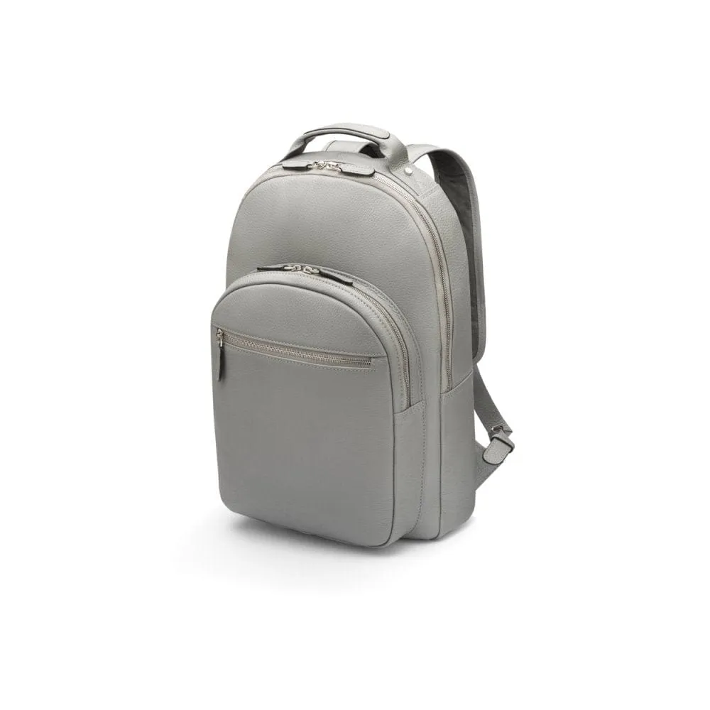 Leather 15" Laptop Backpack, Cambridge - Grey