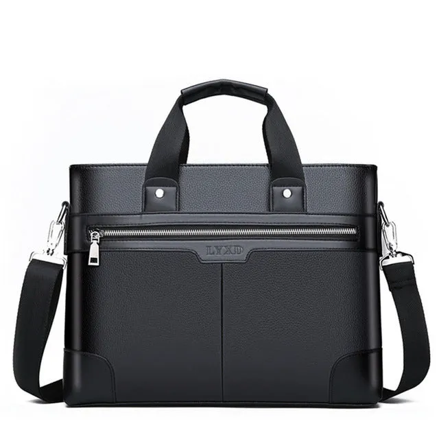 Leather Bags Document Men Men Trendy Leather Business Black For WEIXIER Bag Tailored options Handbags Laptop Briefcases Bag PU Fashion Shoulder