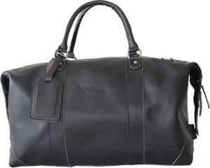 Leather Duffel Bag, Large Size Duffle Handmade Duffel Bag Genuine Leather Travel Weekend Overnight Duffel Bag Gym Sports Carry On Duffle Bag Overnight Bag for Men and Women (Black)