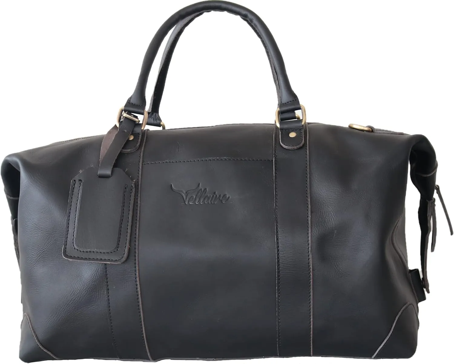 Leather Duffel Bag, Large Size Duffle Handmade Duffel Bag Genuine Leather Travel Weekend Overnight Duffel Bag Gym Sports Carry On Duffle Bag Overnight Bag for Men and Women (Black)
